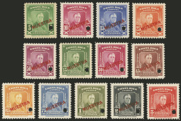 COSTA RICA: Yvert 235/239 + A.157/64, 1947 Roosevelt, The Complete Set With MUESTRA Overprint And Punch Hole, Excellent! - Costa Rica
