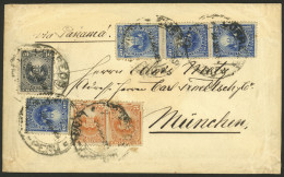 PERU: 28/AU/1898 Lima To Germany, Cover With Fantastic Postage Of 1S. Formed By Stamps Of The Issue Coat Of Arms Without - Pérou