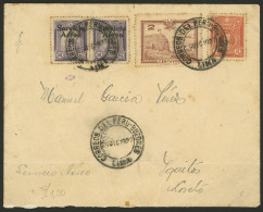 PERU: 29/DE/1927 Lima To Iquitos, Cover Franked With 12c. + Airmail Fee Of 1S. (pair Of Yv.1, "marinerito", Types 5 And  - Pérou