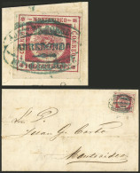 URUGUAY: Sc.15a, 1860 100c. Carmin, Sun With Thick Figures, Franking An Entire Letter Dated "Artigas 6/JUL/1862" Sent To - Uruguay