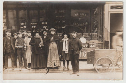 CARTE PHOTO : PARIS 9ème ? ( 33 BOULEVARD DE CLICHY ) ? : TRIPORTEUR  MAISON TEISSET ? - FABRIQUE DE BEURRE - 3 SCANS - Zu Identifizieren