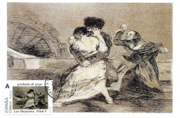 Grabados De Goya, Los Desastres De La Guerra " No Quieren ", Carte Maximum Espagne. Tu Sello - Engravings