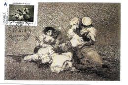 Grabados De Goya, Los Desastres De La Guerra " Las Mujeres Dan Valor ", Carte Maximum Espagne. Tu Sello - Engravings