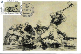 Grabados De Goya, Los Desastres De La Guerra " Lo Mismo ", Carte Maximum Espagne. Tu Sello - Engravings