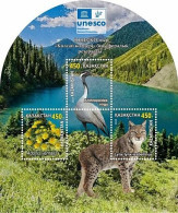 Kazakhstan 2024 . UNESCO. Koisai Kolder Reserve (Flora, Fauna, Birds, Lake, Mountains) . S/S - Kazakhstan