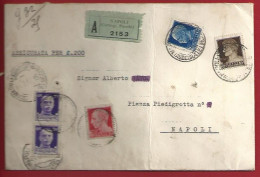 1937 Italia, Assicurata In Tariffa Per Napoli Affrancata Con Valori Imperiale - Europe