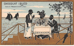 Chromos - COR14035 - Chocolat Ibled - Hommes - Femme - Bateaux - Table - 10x6 Cm Environ - En L'état - Ibled