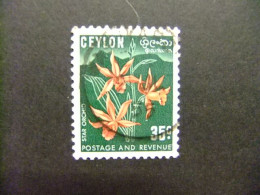 40 CEYLAN CEYLON ( Sri Lanka )1951 / FLORA Orchidées / YVERT 287 FU - Sri Lanka (Ceylan) (1948-...)