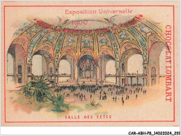 CAR-ABHP8-1548-CHROMOS - CHOCOLAT LOMBART - EXPOSITION UNIVERSELLE 1900 - SALLE DES FETES - Lombart