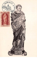 1951 . Carte Maximum . N°105586 .monaco.saint Roman .cachet Monaco . - Cartes-Maximum (CM)