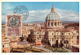 VATICAN.Carte Maximum.AM14042.16/12/1954.Cachet Vatican.Basilique De St.Pierre - Usati