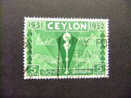 40 CEYLAN CEYLON ( Sri Lanka )1952 / EXPOSICION PLAN COLOMBO / YVERT 288 FU - Sri Lanka (Ceylan) (1948-...)