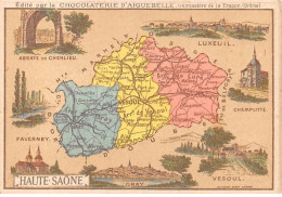Chromos.AM14595.6x9 Cm Environ.Chocolat Aiguebelle.N°68.Carte Haute Saone.Vesoul.Luxeuil.Gray.Cherlieu.Faverney... - Aiguebelle