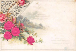 Chromos -COR12372 - Chocolaterie D'Aiguebelle - Fleurs Roses - Monastère De La Trappe - Drôme - 7x11cm Env. - Aiguebelle
