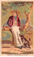 Chromos -COR10302 -Aux Gourmets - Angers- P.Guyardeau - Hommes De Malestroit - Chien - Arbre - 7x10 Cm Environ - Andere & Zonder Classificatie