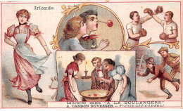 Chromos.AM16608.9x13 Cm Environ.Chicorée.A La Boulangère.Irlande.Pomme Et Lumière.Jeu Du Cochon.Hallowe - Tee & Kaffee