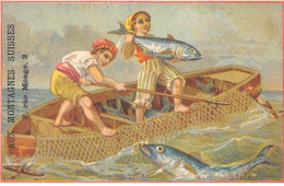 Chromos - COR14511 - Hommes - Bateau - Thons - 11x7 Cm Environ - En L'état - Andere & Zonder Classificatie