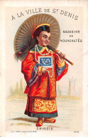 Chromos -COR12527 - A La Ville De St Denis - Chinois - Ombrelle - En L'état -  11x7cm Env. - Andere & Zonder Classificatie