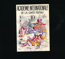 CPSM - Académie Internationale De La Carte Postale 10 Ans 1986 Signature Originale De  Marc Lenzi - Collector Fairs & Bourses