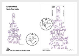 Spain 2025 FDC's M/S Graphic Humor - Núria Pompeia MNH - Covers & Documents