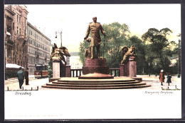 AK Dresden, Bismarck-Denkmal, Strassenbahn - Tram