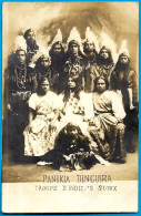CPA Amérique Du Nord (spectacle) "PANIKIA DINGUIRA" TROUPE D'INDIENS SIOUX, Indian America (Peigné 37 Tours Non Signée) - Native Americans