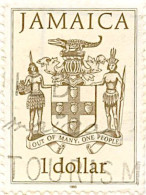 Jamaïque - Timbre 1 Dollar Armoiries De L'État Sur CP - 1993 - Jamaique (1962-...)