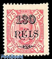 Angola 1902 130R On 75R, Carminerosa, Stamp Out Of Set, Unused (hinged) - Angola