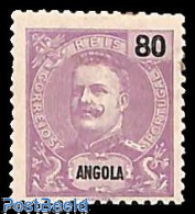 Angola 1898 80R, Lilac/black, Stamp Out Of Set, Unused (hinged) - Angola