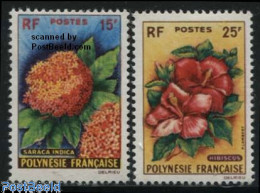 French Polynesia 1962 Flowers 2v, Unused (hinged), Nature - Flowers & Plants - Neufs