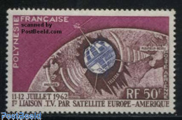 French Polynesia 1962 Telstar Satellite 1v, Mint NH, Science - Transport - Telecommunication - Space Exploration - Neufs