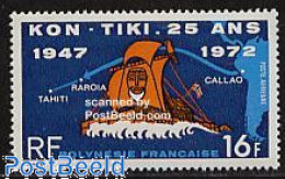 French Polynesia 1972 Kon Tiki 1v, Mint NH, Transport - Various - Ships And Boats - Maps - Neufs
