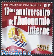 French Polynesia 2001 Autonomy 1v, Mint NH, History - History - Neufs