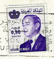 Maroc - Timbre 0,90 Roi Hassan II Sur CP - 1981 - Maroc (1956-...)