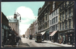 AK Glasgow, Sauchiehall Street, Strassenbahn - Tram