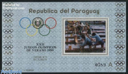 Paraguay 1979 Olympic Games S/s (a Or B Behind Numer), Mint NH, Sport - Kayaks & Rowing - Olympic Games - Roeisport