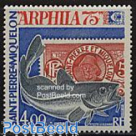 Saint Pierre And Miquelon 1975 Arphila 1v, Mint NH, Nature - Fish - Stamps On Stamps - Fishes