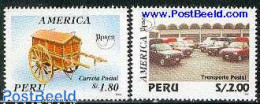 Peru 1995 UPAEP, Postal Service 2v, Mint NH, Transport - Post - U.P.A.E. - Automobiles - Poste