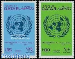 Qatar 1980 UNO Day 2v, Mint NH, History - United Nations - Qatar