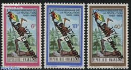 Rwanda 1974 Revolution Anniversary 3v, Mint NH, History - Flags - History - Autres & Non Classés