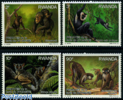 Rwanda 1988 Monkeys 4v, Mint NH, Nature - Animals (others & Mixed) - Monkeys - Autres & Non Classés