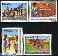 Rwanda 1989 Self Organisations 4v, Mint NH, Various - Agriculture - Art - Handicrafts - Agriculture