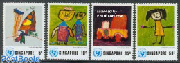 Singapore 1974 UNICEF 4v, Mint NH, History - Unicef - Art - Children Drawings - Autres & Non Classés