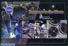 Sierra Leone 2006 Journeys To The Moon 4v M/s, Mint NH, Transport - Space Exploration - Autres & Non Classés