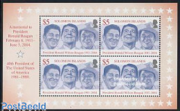 Solomon Islands 2004 Ronald Reagan S/s, Mint NH, History - American Presidents - Salomon (Iles 1978-...)