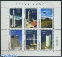 Spain 2007 Lighthouses 6v M/s, Mint NH, Various - Lighthouses & Safety At Sea - Unused Stamps