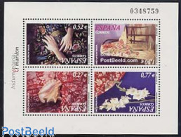 Spain 2004 Textile 4v M/s, Mint NH, Nature - Various - Flowers & Plants - Shells & Crustaceans - Textiles - Unused Stamps