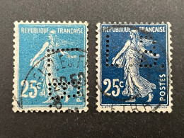 FRANCE L N° 140 Semeuse L.B. 23 Indice  Perforé Perforés Perfins Perfin ! 2 Teintes - Autres & Non Classés