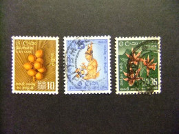 40 CEYLAN CEYLON ( Sri Lanka )1958 / Série Courante / YVERT 318 / 320 FU - Sri Lanka (Ceylan) (1948-...)