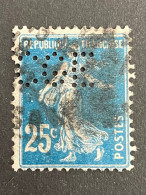 FRANCE C N° 140 Semeuse CGE 142 Indice 2 Perforé Perforés Perfins Perfin ! - Autres & Non Classés